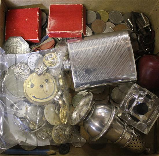 Coins, watch movements etc